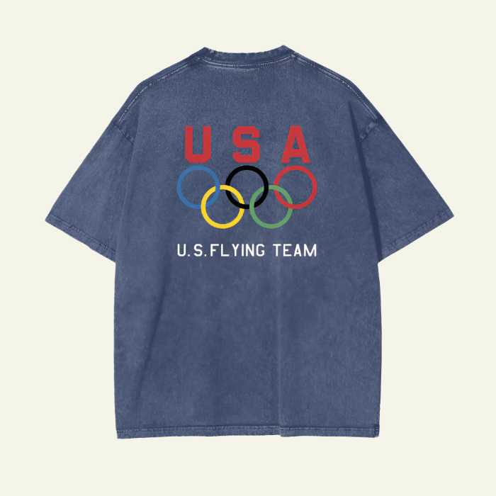 U.S. Flying Team - Acid Wash Oversize T-shirt
